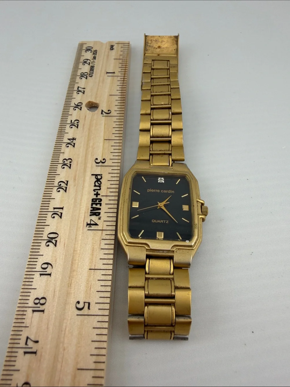 Pierre Cardin Gold-Tone Bracelet Watch with Black Dial